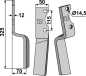 Preview: Rotorzinken 235x50mm, links